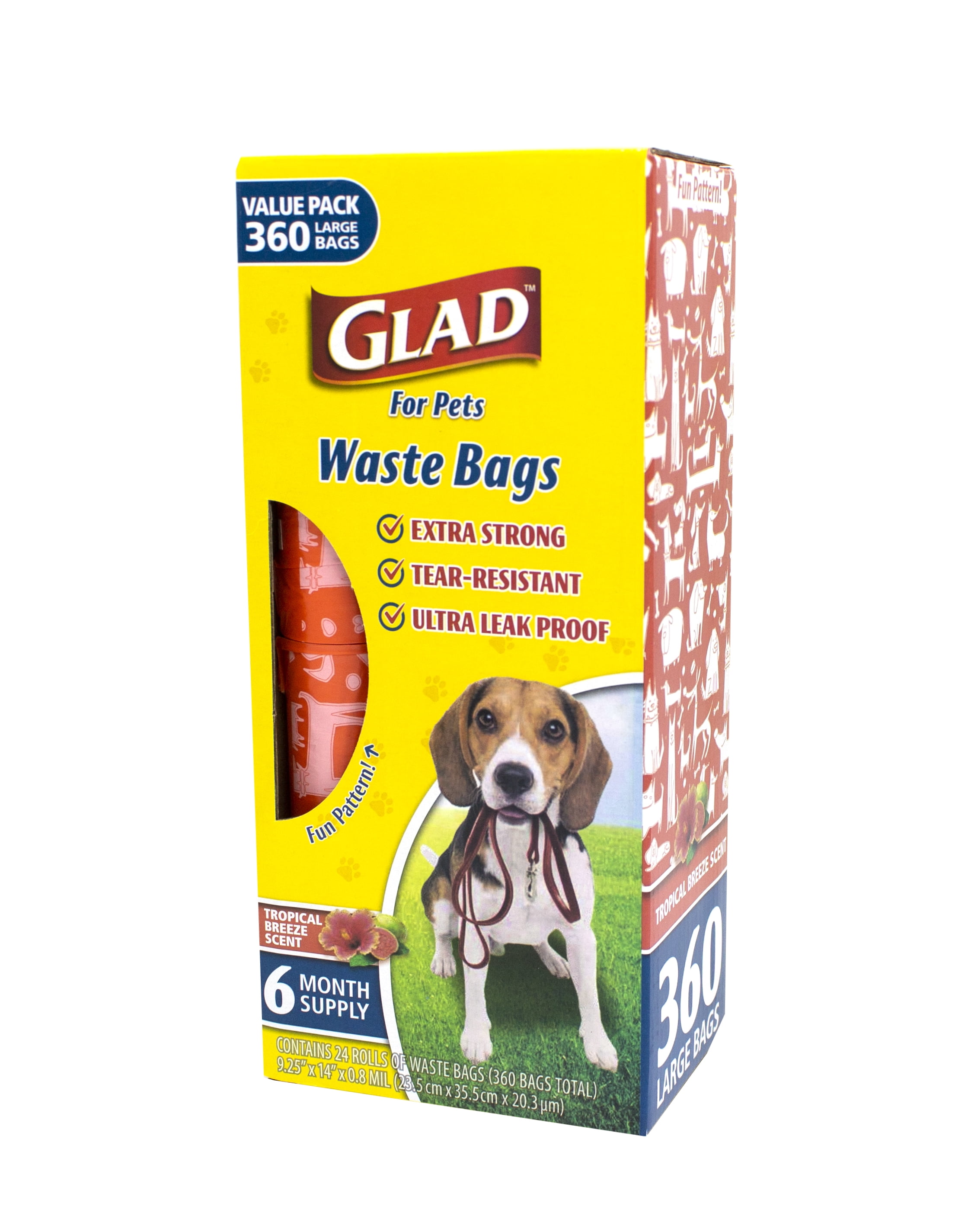 6 Rolls of Doggie Bags Wags & Wiggles Large Scented Dog Waste Bags 90Count Watermelon Scented Dog Poop Bags