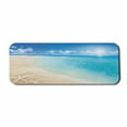 thumbnail image 1 of Beach Computer Mouse Pad, Sunny Summer Seashore Clear Sky Seashells Starfish Clouds Aquatic Picture, Rectangle Non-Slip Rubber Mousepad Large, 31" x 12" Gaming Size, Aqua Cream Blue, by Ambesonne, 1 of 2