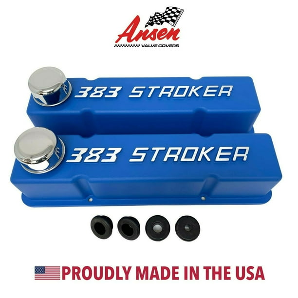 383 STROKER Small Block Chevy Valve Covers SBC Tall Blue
