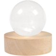 thumbnail image 1 of Justinstones Selenite LED Light Round Wood Display Base for Stone Crystal USB Table Light Home Office Decor, 1 of 5