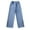 Blue-Checkerboard, variant on Girls Jeans Denim Elastic Wasit Wide Leg Baggy Pants Kids Clothes 6-14 Years
