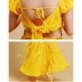 thumbnail image 4 of HNMKIU Kids Girls&nbsp;Belly Dance Sequin&nbsp; Dance &nbsp;Halloween Wear&nbsp;Carnival Sets&nbsp;Sparkly Performance&nbsp;2-Piece Outfit Yellow,9-10 Years, 4 of 6