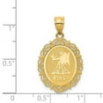 thumbnail image 2 of 14k Yellow Gold Solid Satin Polished Virgo Zodiac Oval Pendant Necklace 26.8x17.3mm Pendant for Women, 2 of 2