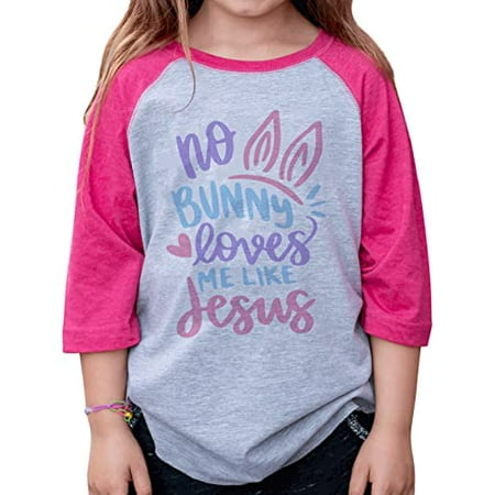 

7 ate 9 Apparel Girls Happy Easter Shirts - No Bunny Loves Me Like Jesus Pink Shirt 6 Months