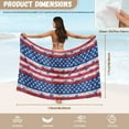 thumbnail image 6 of FKELYI Sarong Cover Up for Women Swimwear Cover-Up Grunge American FLag Dog Paw Print Chiffon Fabric Beach Coverup Soft Swimsuit Pareo Long Beach Wraps for Lady Summer, 6 of 6