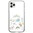 thumbnail image 1 of DistinctInk Clear Shockproof Hybrid Case for iPhone 11 (6.1" Screen) - TPU Bumper, Acrylic Back, Tempered Glass Screen Protector - Magic Collection White - Unicorn, Rainbow, 1 of 2