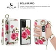 thumbnail image 4 of Multifunctional Wallet Case For Samsung Galaxy Note 20 with RFID Blocking Card Slots,Detachable Purse Soft PU Leather Magnetic Snap Hand Strap Zipper Pocket Cute Flower Case with Carabiners,White, 4 of 13
