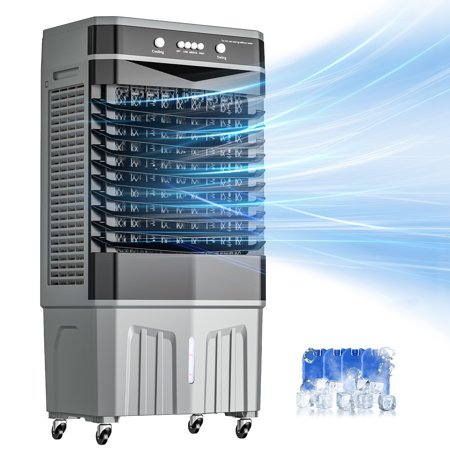 

Auertech Portable Evaporative Air Cooler 3 in 1 Swamp Cooler with 6 Ice Boxes Auto-Oscillation 8.3Gal Water Tank