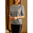 thumbnail image 3 of Arach&Cloz Women's Wool Blend Elegant Crew Neck Sweaters for Fall 2025, 3 of 6