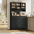 thumbnail image 6 of Homfa 2 Drawer Kitchen Pantry Buffet Hutch, 71'' Freestanding Cupboard Storage Cabinet with Adjustable Shelves, Black, 6 of 7