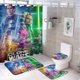 thumbnail image 1 of Star Wars Guerras clon-theme 4-Piece Shower Curtain Set with Rugs, Waterproof Bathroom Decor Set Includes Bath Mat, U-Shaped Rug, Toilet Lid Cover and Curtain with Hooks, 1 of 6