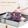 thumbnail image 3 of FORMRS Makeup Bag Travel Cosmetic Organizer for Women Fold Flat Zipper Pouch with Handle, Night Purple Road, 3 of 8