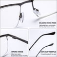 thumbnail image 4 of MAGIMODAC Anti Blue Light Reading Glasses Metal Spring Hinges Halframe Classic Blue Light Blocking Eyeglasses Eyewear Readers (Black, +3.0), 4 of 5