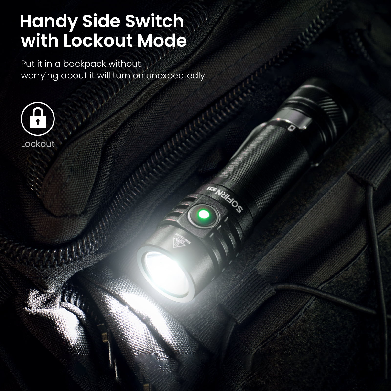 Compact EDC Flashlight, Sofirn SC18 Powerful LED Light with Super Bright SST-40 LED, USBC Rechargeable, Small Pocket-Size Flashlight, Maximum Output of 1800 lumens