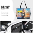 thumbnail image 3 of Large Beach Bags Water-resistant Sandproof - Sailing Ship Ocean Sunset Cute Beach Tote Bags for Women with Zipper, 3 of 6