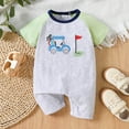 thumbnail image 2 of Icvfdpl Toddler Boy Girl Outfit Short Sleeve Cartoon Embroider Pullover Romper Jumpsuit Skin-Friendly 6-12 Months, 2 of 6