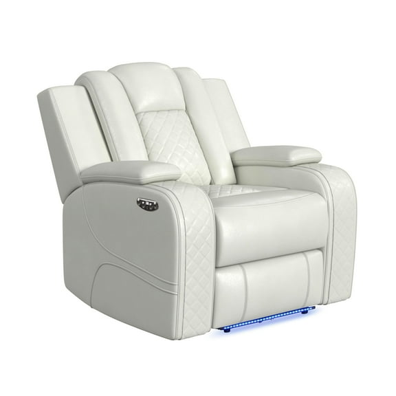 Picket House Furnishings Amias Power Motion Recliner in Pebble Oyster