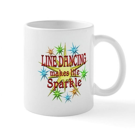 CafePress - Line Dancing Sparkles Mug - 11 oz Ceramic Mug - Novelty Coffee Tea Cup