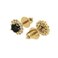 thumbnail image 2 of 14K Solid Gold Screw Back Stud Earrings for Women | 0.8808 cttw Round Cut Natural Onyx | Yellow Gold, 2 of 5