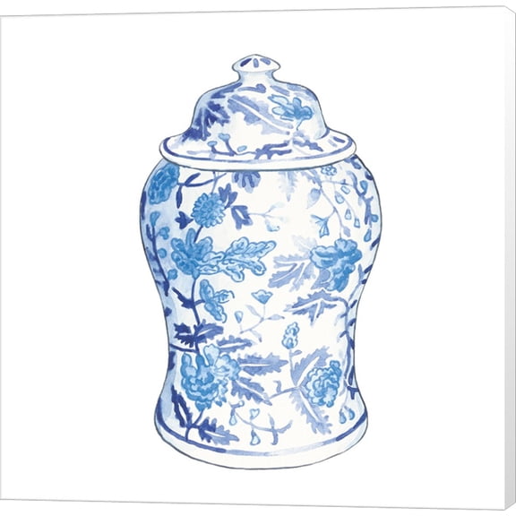 Ginger Jar VI on White by Wild Apple Portfolio, Canvas Wall Art, 12W x 12H