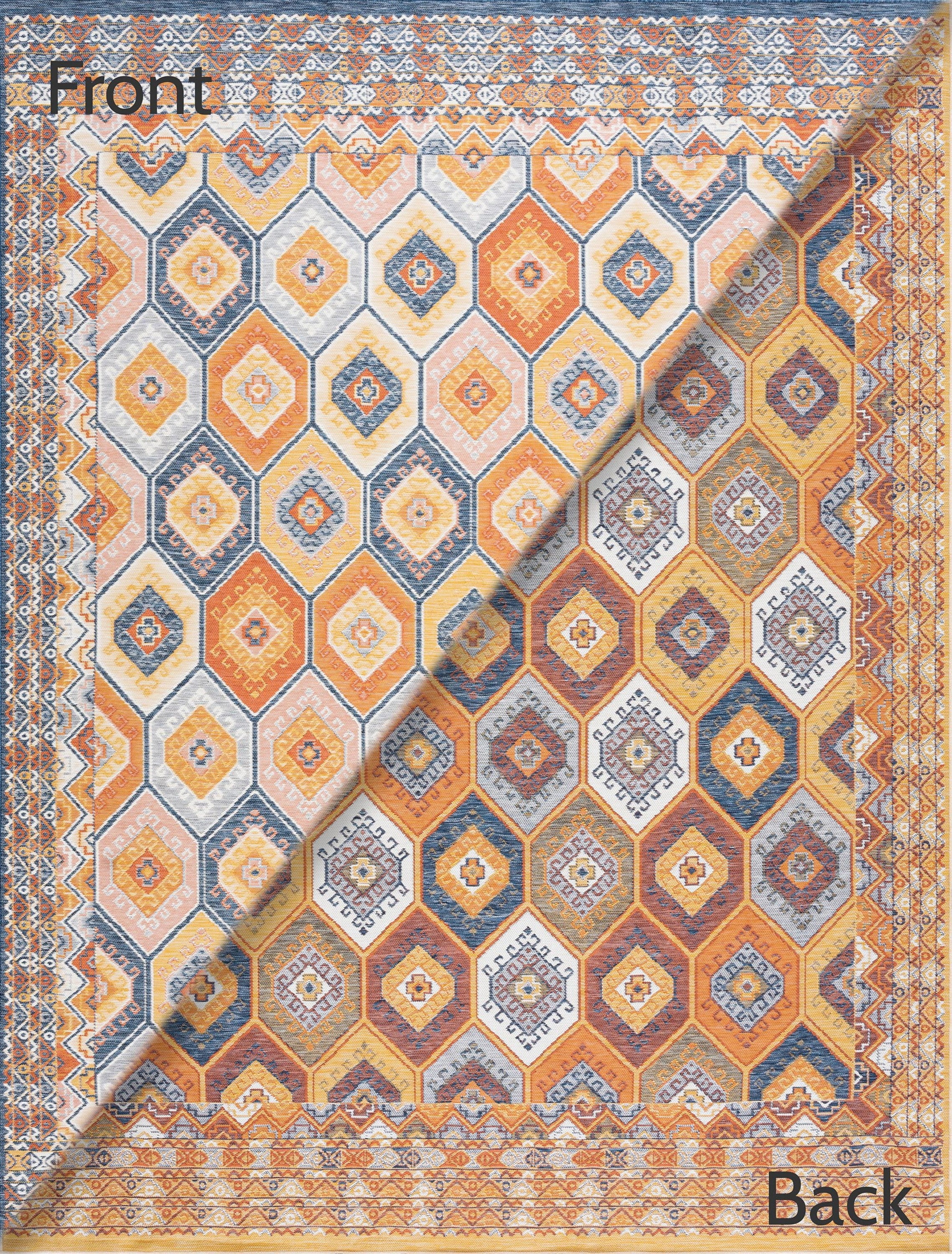 8x10 Water Resistant, Large Indoor Outdoor Rugs for Patios, Front Door Entry, Entryway, Deck, Porch, Balcony | Outside Area Rug for Patio | Multi-Color, Geometric | Size: 7'11'' x 10'3''