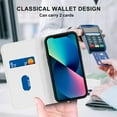 thumbnail image 5 of Feishell Wallet Case Designed for iPhone 13 mini (5.4 inch),Compatible with MagSafe Charger,Stylish PU Leather Magnetic Closure Folio RFID Blocking Protection Card Slots Flip Kickstand Phone Cas,White, 5 of 10