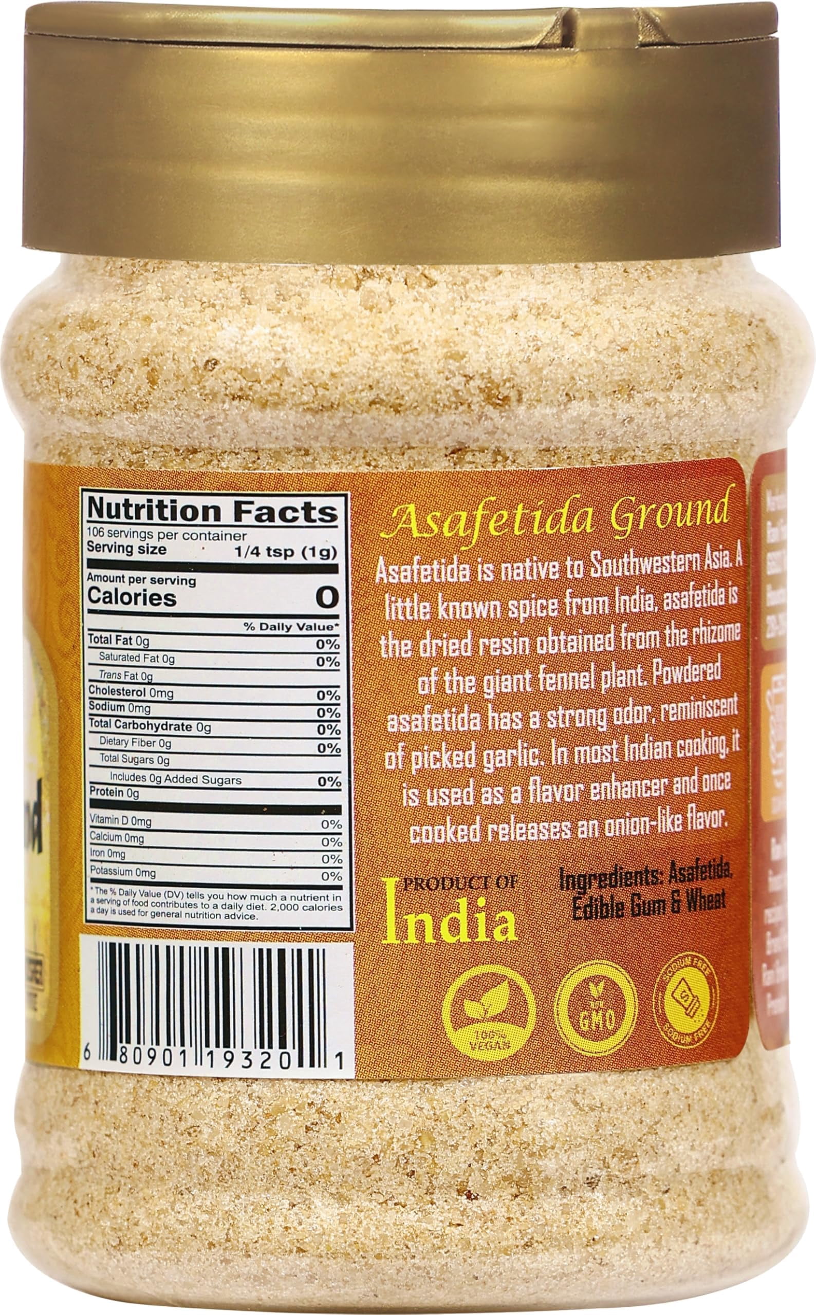 Rani Asafetida (Hing) Ground 3.75oz (106g) PET Jar, Pack of 12 ~ All Natural | Salt Free | Vegan | Non-GMO | Kosher | Asafoetida Indian Spice | Best for Onion Garlic Substitute