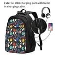 thumbnail image 2 of Fotbe Bowling Ball Mochila con Estampado y Puerto USB para Hombre y Mujer, Mochila Antirrobo, Mochila de Viaje, Mochila Escolar, Mochila Universitaria, 2 of 7
