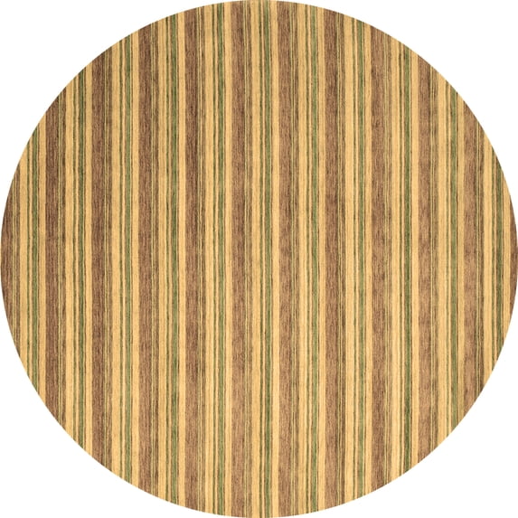 Ahgly Company Machine Washable Indoor Round Abstract Brown Contemporary Area Rugs, 7' Round