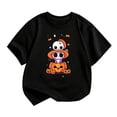 thumbnail image 5 of XUANTAOO Boys Girls Short Sleeve T Shirts Funny Pattern Black Pumpkin Ghost Print Tee Halloween Shirt Girls Boys 9-10 Years, 5 of 5