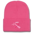 thumbnail image 4 of CYSFASHION Breast Cancer Awareness Beanie for Women Warm Soft Stretchy Winter Hat Cuffed Plain Women's Hats & Caps Watermelon Red, 4 of 4