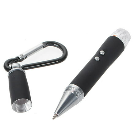 3 in 1 LED Torch Lamp Flashlight + 0.5mW Laser + Ball Pen Keychain (Best Handgun Light And Laser Combo)