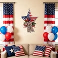thumbnail image 5 of erdimoy 4th of July Patriotic Star Wooden Door Hanger, 19.68in USA Flag Star Wreath Sign with Berries Bow for Independence Day Front Door Porch Decor, 5 of 6