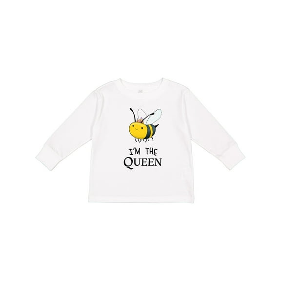 Inktastic I'm the Queen Cute Queen Bee Boys or Girls Long Sleeve Toddler T-Shirt