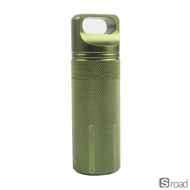 Caja De Pastillas Impermeable De Aleación De Aluminio, Contenedor Portátil Para Medicamentos, Vitaminas Y Kit EDC Para Camping Y Senderismo