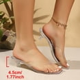thumbnail image 6 of Willtoo Jelly Shoes Sandals for Women Kitten Heel Clear Thong Sandals Square Open Toe Flip Flops Slip On Casual Slide Shoes for Summer Beach, 6 of 7
