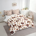 thumbnail image 3 of Manfei American Ball Sport 7-Piece Twin Bedding Sets,Brown Bowtie Bow Bedding Comforter Set,Rugby Sports Sheet Sets For Boys Girls,Ultra Soft Home Decor Reversible, 3 of 8