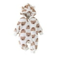 thumbnail image 3 of Bovxnpu Fall Winter Newborn Bodysuit, Infant Rompers, Crawling Clothes Long Jumpsuit Solid Color Printed Jumpsuit Hooded Jumpsuit 0 born Pajamas, 3 of 5