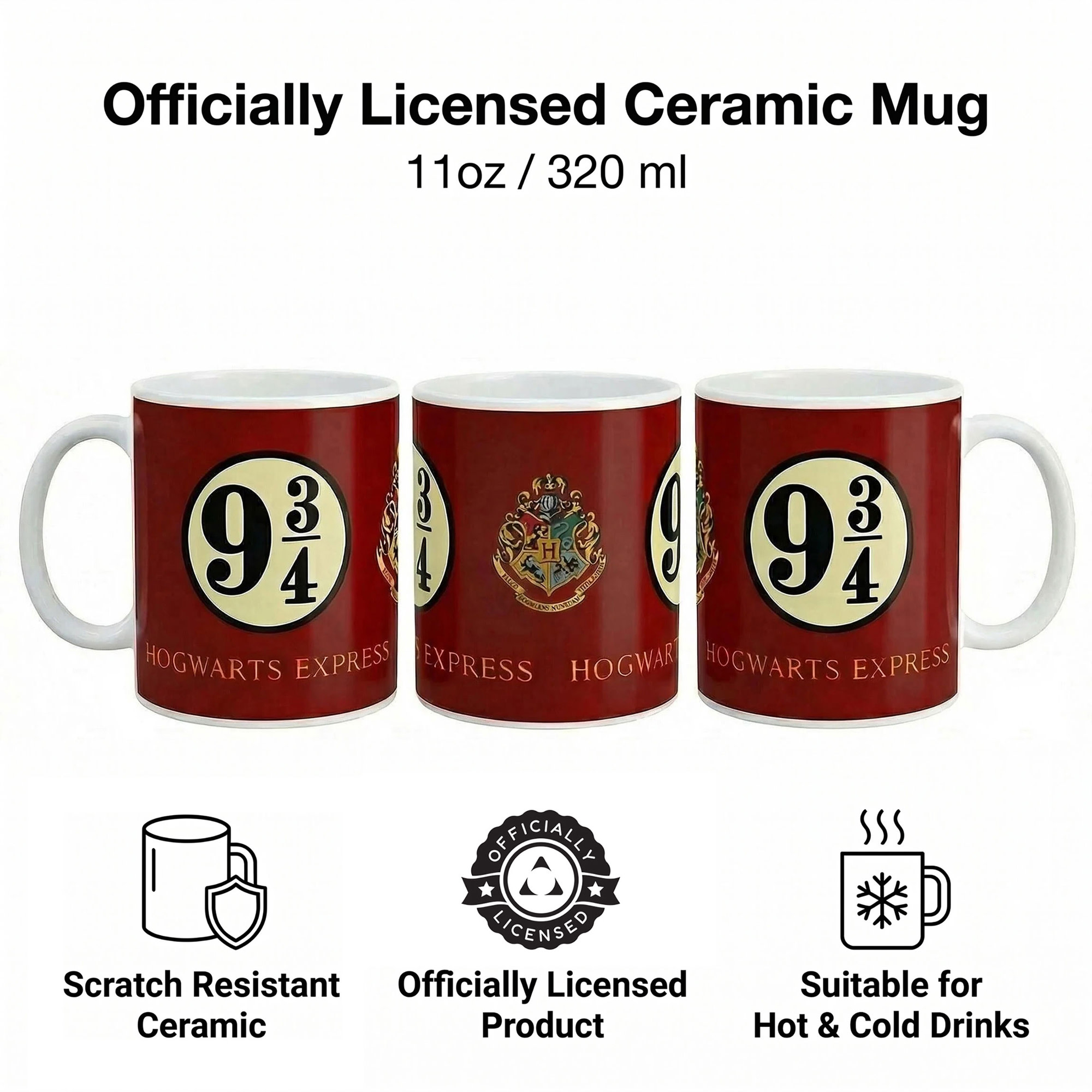 Pyramid America: Harry Potter Platform 9 3/4 - 11oz Ceramic Mug - Coffee & Tea Cup, Hogwarts Express, Microwave-Dishwasher Safe, Collectible, Licensed