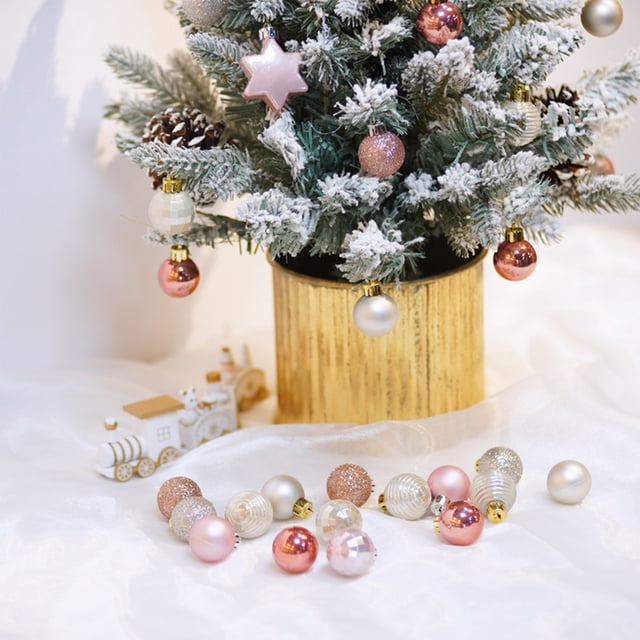 Adornos Navideños para Árbol de Navidad: Bolas Navideñas Doradas de 3 Cm (33 Unidades) | Plástico | 3 Cm | Productos Navideños