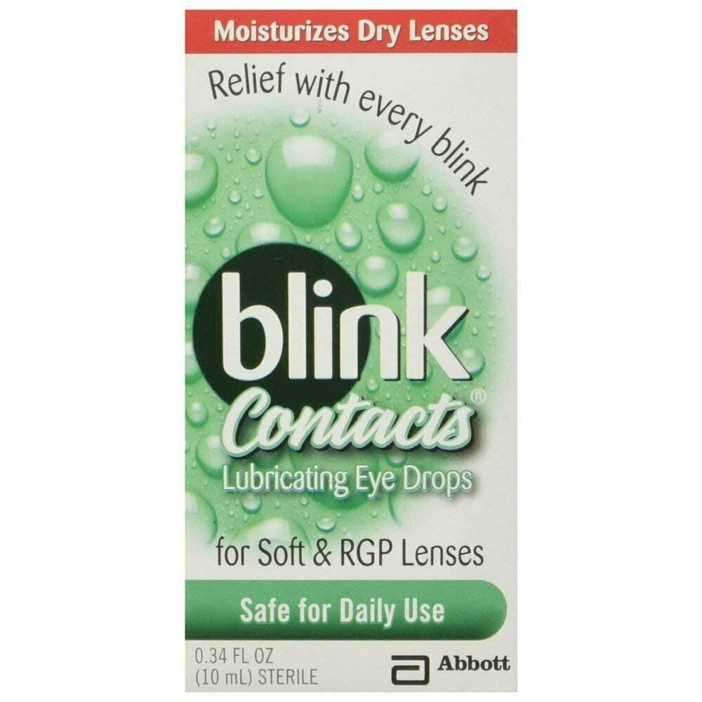 Blink Contacts Moisturizes Dry Lenses Long Lasting Comfort Lubricating Eye Drops 0.34 fl oz