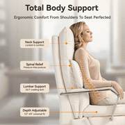 OKUP Executive Reclining Office Chair with Footrest, Microfiber Leather 160° Recline, Cream, Big and Tall 420lbs