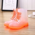 thumbnail image 3 of Botas de lluvia con plataforma para mujer, botines de color gelatina, calzado de trabajo impermeable, transparente, sin cordones, 2021, 3 of 5