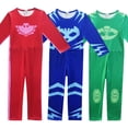thumbnail image 3 of Mono azul rojo verde para niños, disfraz de Cosplay con máscara, héroe nocturno, conjuntos de vestido de fiesta de cumpleaños, disfraces de Navidad, 3 of 4