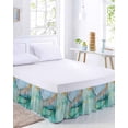 thumbnail image 2 of Teal Bed Skirt King Size, Modern Marble Ink Painting Abstract Art Wrap Around Bed Skirting with Adjustable Elastic Strap, Dust Ruffled Pleated Bedskirts 18 Inch Drop for Bedroom King Beds, 2 of 9