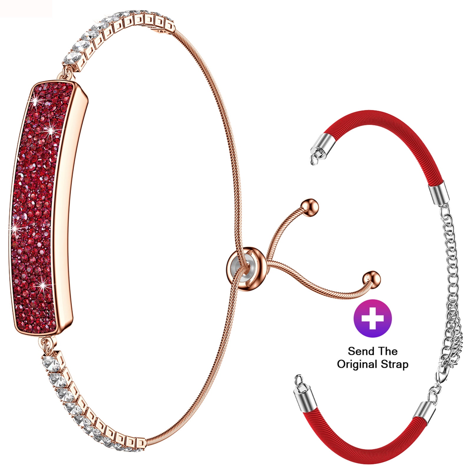 VOPOCO Smart Bracelet for Women/Girl, Luxury Design with Colored Diamonds Bracelet for Holiday Gift, Activity Sports Modes for iOS Android
