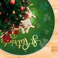 thumbnail image 5 of Happy St. Patrick''s Day Christmas Tree Skirt Decorations Green Clover Shamrock Rainbow Xmas Tree Mat 48 inch for Holiday Party Supplies Rustic Ornaments Large Tree Skirt, 5 of 6