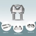 thumbnail image 4 of 20 Pcs M4 5/32" Abrazaderas de Cable U-Bolt para Aparejo de Cable de Alambre Sistema de Barandilla de Carpa, 4 of 6