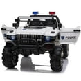 thumbnail image 1 of Aosom Kids 12V RC 2-Seater Ride-On Police Truck Electric Ride On Car Toy Perfect Gift For Kids, w/ Full LED Lights, MP3, Parental Remote Control (White), 1 of 1