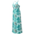 thumbnail image 5 of Owlce Women summer boho floral dress criss cross halter sleepveless pleated maxi long dress backless flowy dress beachwear, 5 of 6